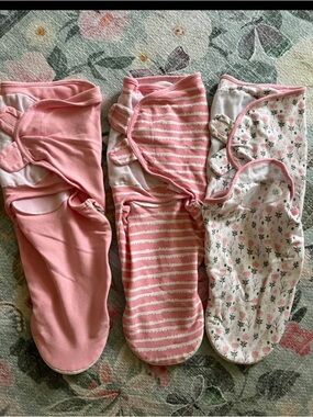 Pink Baby Swaddle Wraps - Set of 3